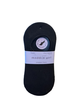 Madden Girl Black No-Show Sneaker Liners - 5 Pairs NWT